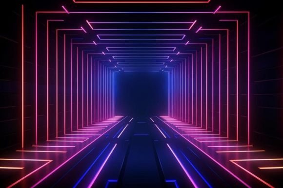 Download Graphic Illustration Neon Tunnel Lights - Graphic Collection