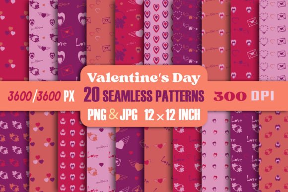 Download Seamless Patterns-jpeg  Valentine's Day - Valentine Collection