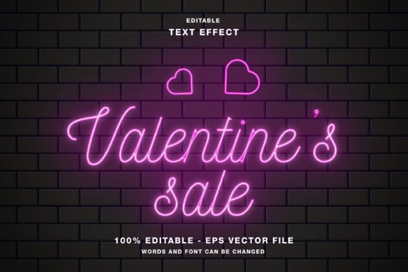 Download Valentine's Sale Neon Text Effect - Valentine Collection