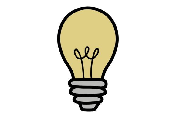 Download Colored Hand-Drawn Light Bulb - Light bulb Collection
