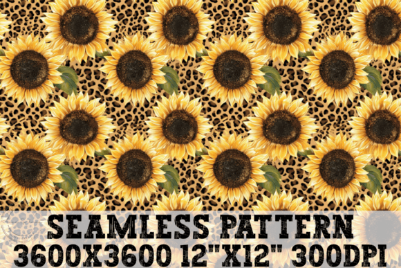 Download Sunflowers &amp; Cheetah Seamless Pattern - Premium Bundle