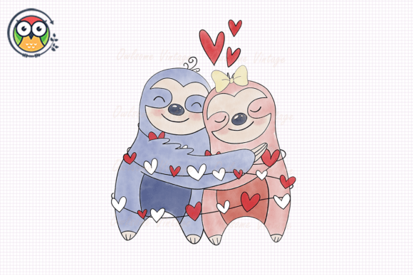 Download Sloths Couple Valentine Sublimation - Valentine Collection