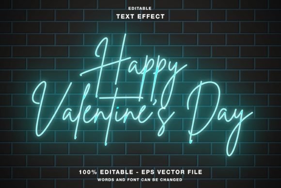 Download Happy Valentine Day Neon Text Effect - Valentine Collection