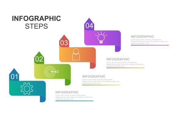 Download Isometric Infographics Steps Background - Graphic Collection